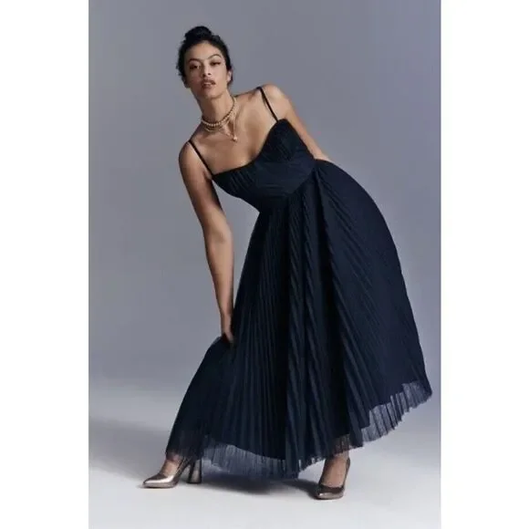 Anthropologie Hutch Pleated Sweetheart Dress $348 - Picture 2 of 11